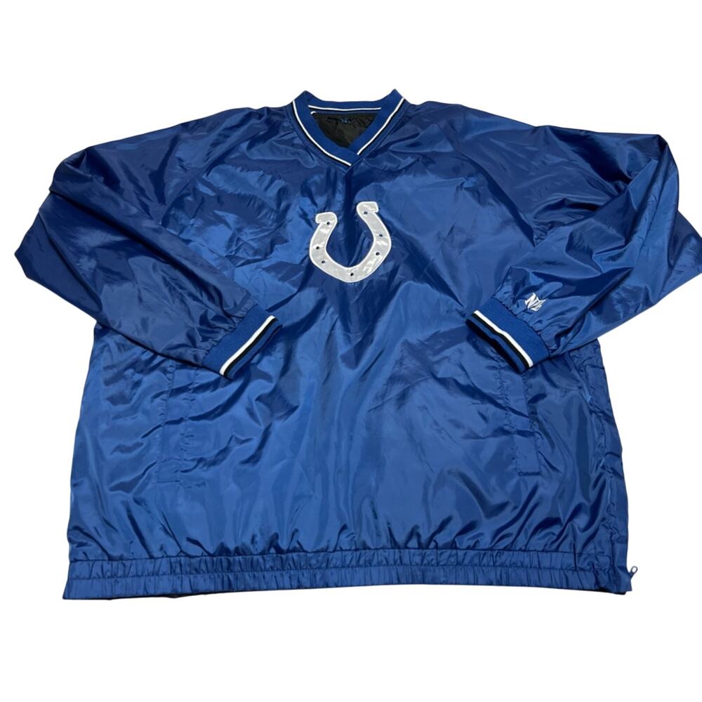 Indianapolis Colts Pullover Jacket Mens Reversible Blue NFL Football Size XL EUC
